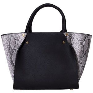 Tote with faux snake accent